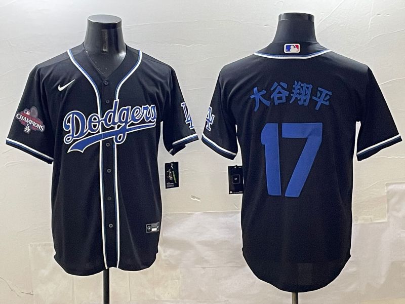 Men 2025 Los Angeles Dodgers #17 Ohtani Black Three generations Fashion Nike MLB Jersey style 9
